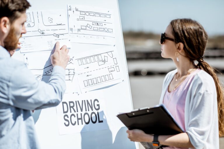Mitcham Driving School instructor showing traffic routes to a learner across the eastern Melbourne service area